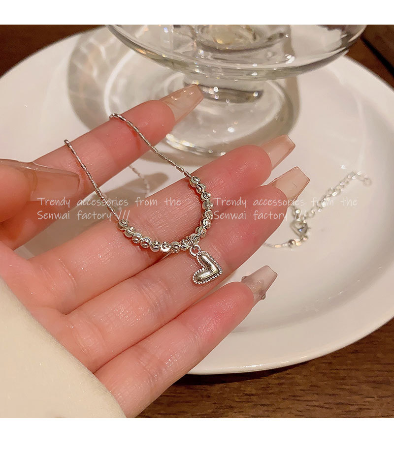 small pieces of silver love necklace for women light luxury minority cold style sweater chain high sense all-match super hot ornament wholesale undefined