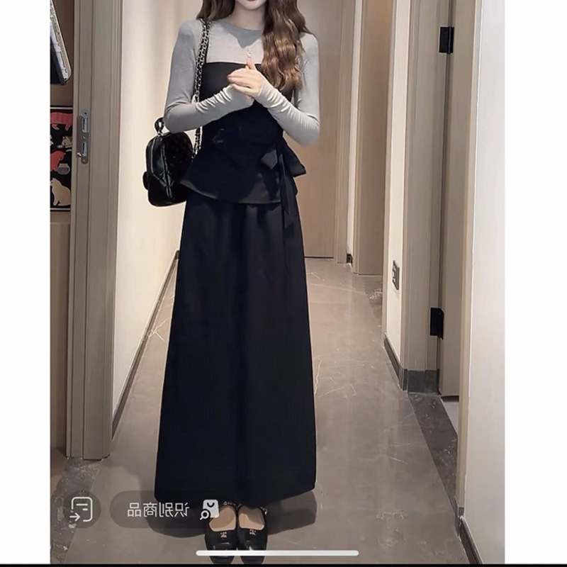 【暮色周末】秋季慵懒感宽松简约上衣~精致吊带~半身裙套装女新品|undefined