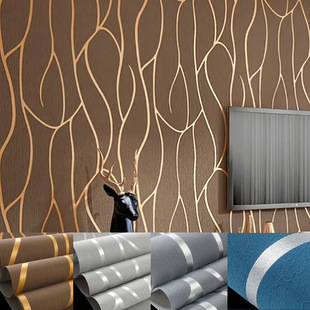 Casual Modern 3D Curve Mural Stripesd Non-Woven Wallpaper Living Room Tv Background Bedroom Sofa Wallpaper