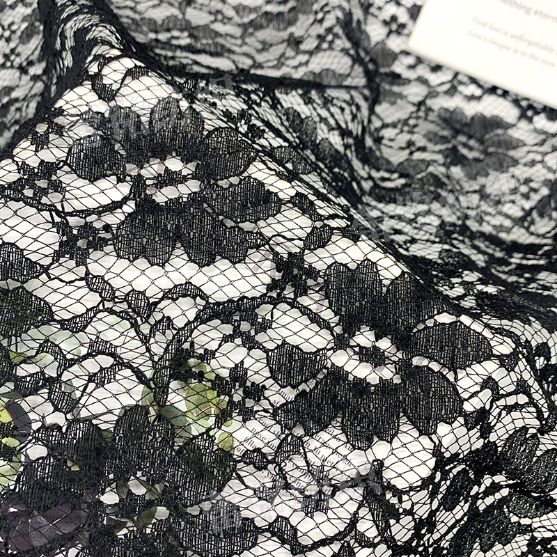 Fábrica especial primavera y verano nueva tela de encaje de poliéster vestido de boda sin balas ropa interior tela