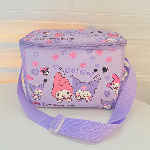 Little White Dog Kuro Rice Box Bag Gemini Melody Cartoon PU Waterproof Insulated Bag Picnic Bag New Style