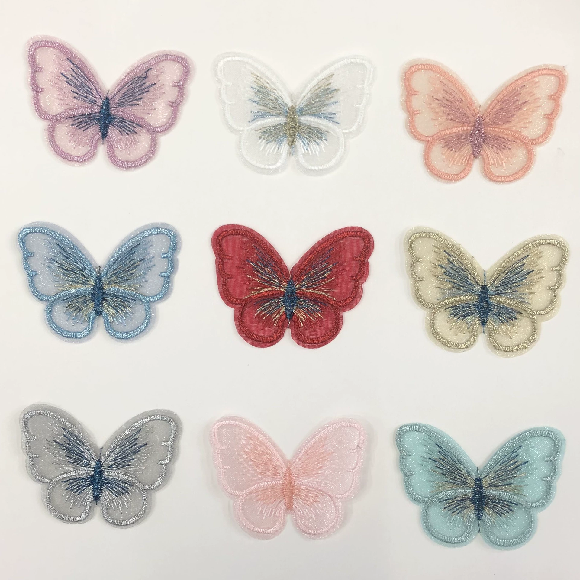 Кружева бабочка головные уборы аксессуары Стерео двухцветная Золотая и серебряная нить вышивка бабочка