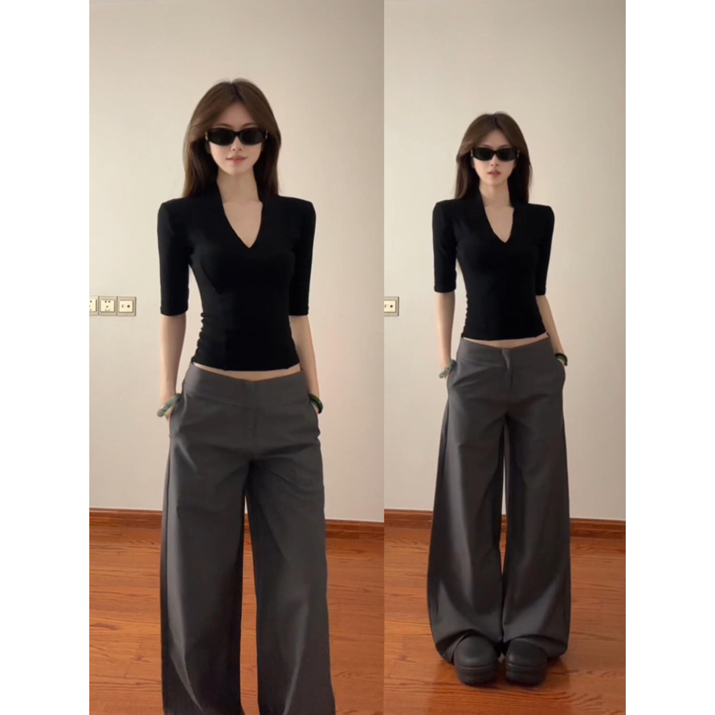 Gray Suit Wide-Leg Pants for Women, Spring/Summer 2026 New Style, High-Waisted, Drapey, Slimming Design, Casual Lazy Pants