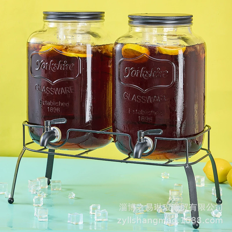 Трансграничное стекло для напитков дозатор фруктового сока банка колы ведро контейнер с краном фруктовый чай лимонный напиток набор ведро