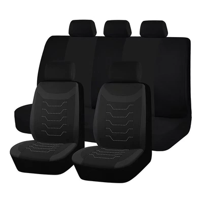 Seat cushion, seat cover — cushion for all seasons - black-2-piece-set-single-seat
