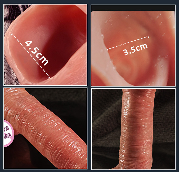Men’s Wearable Hollow Silicone Penis Sleeve, Long Thickening Design, Adult Sex Toy — detail image 42