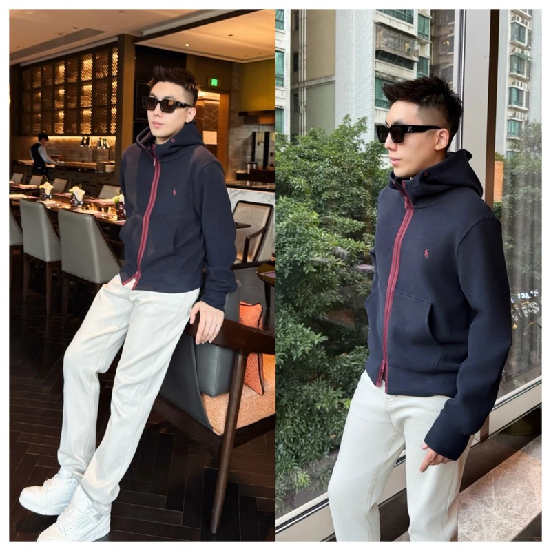 秋季新款潮流高品质男士休闲百搭时尚设计感图案刺绣连帽拉链卫衣|undefined