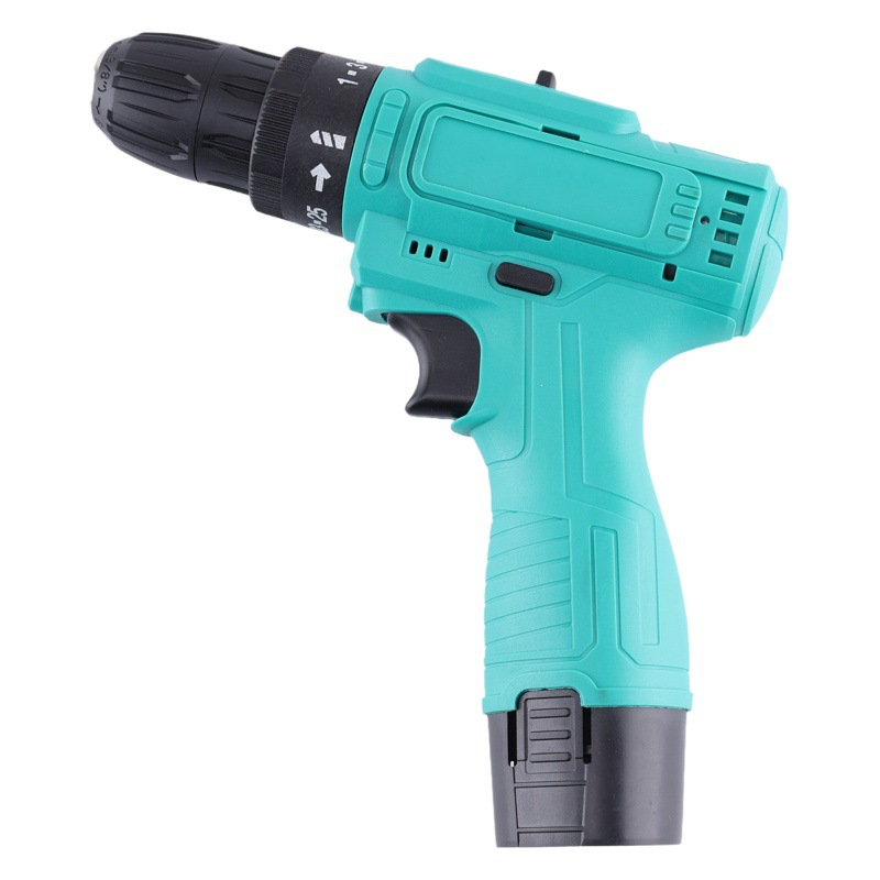 Taladro eléctrico pequeño con escobillas para batería de litio doméstica, con ajuste de doble velocidad, taladro de pistola multifuncional portátil al por mayor.