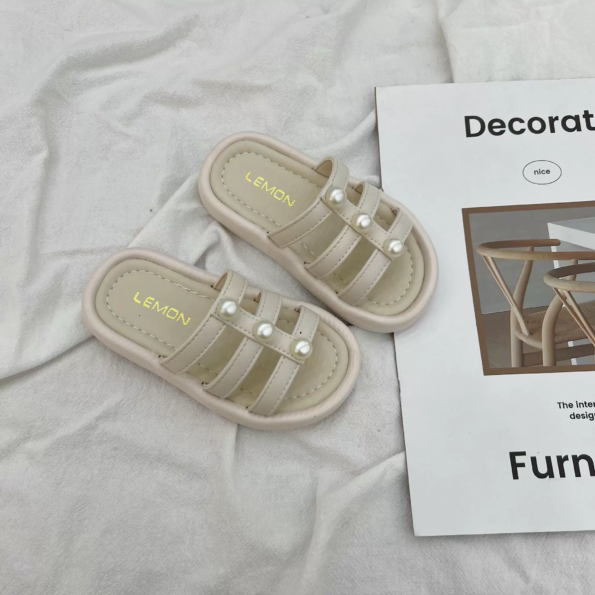 Slide, summer slippers, Korean style