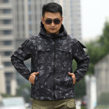 定制男士秋冬TAD鲨鱼皮软壳冲锋衣迷彩防寒服运动户外战术抓绒衣
