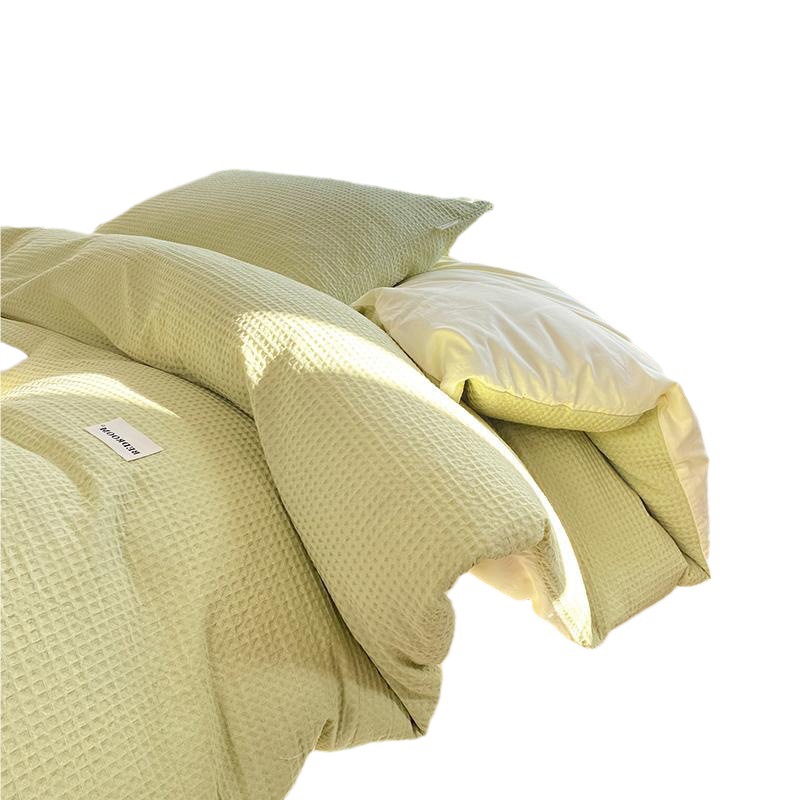 Clase A de alta gama de algodón waffle de cuatro piezas de algodón japonés waffle hoja de cama cubierta del edredón ins ropa de cama de algodón puro