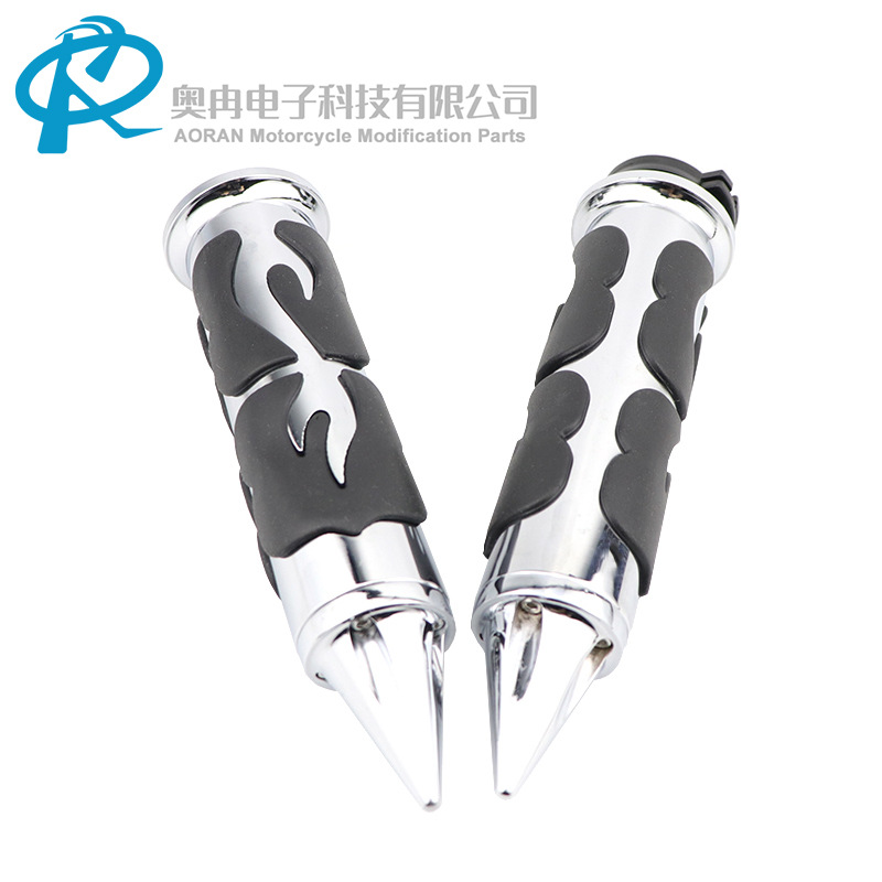 Harley Handlebar Grip Flame-Shaped Rubber Grips Motorcycle Accessories Universal Handlebar Grips Motorcycle Modification Parts 25mm