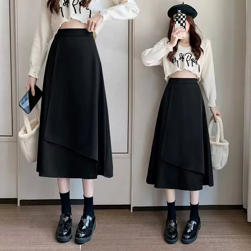 Супер сказочная нерегулярная юбка бюст женская весна и лето большой размер толстый мм с высокой талией и тонкой грушевидной фигурой