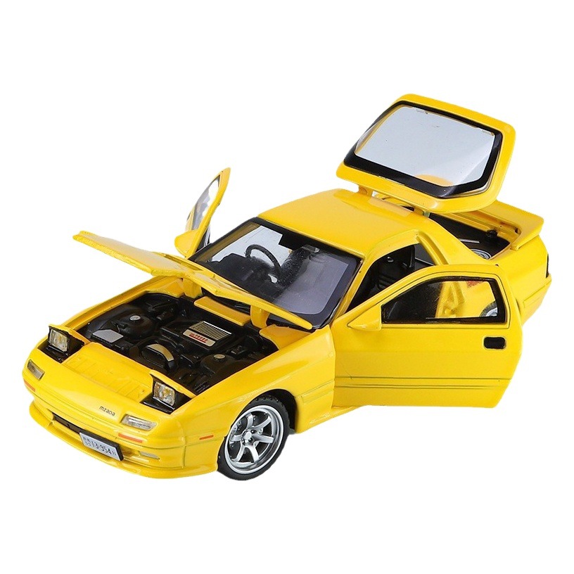 Zhongyuanxing modelo de coche de aleación de simulación 1 a 32 Mazda RX7 tire hacia atrás con sonido y luz coche deportivo modelo de coche de juguete para niños