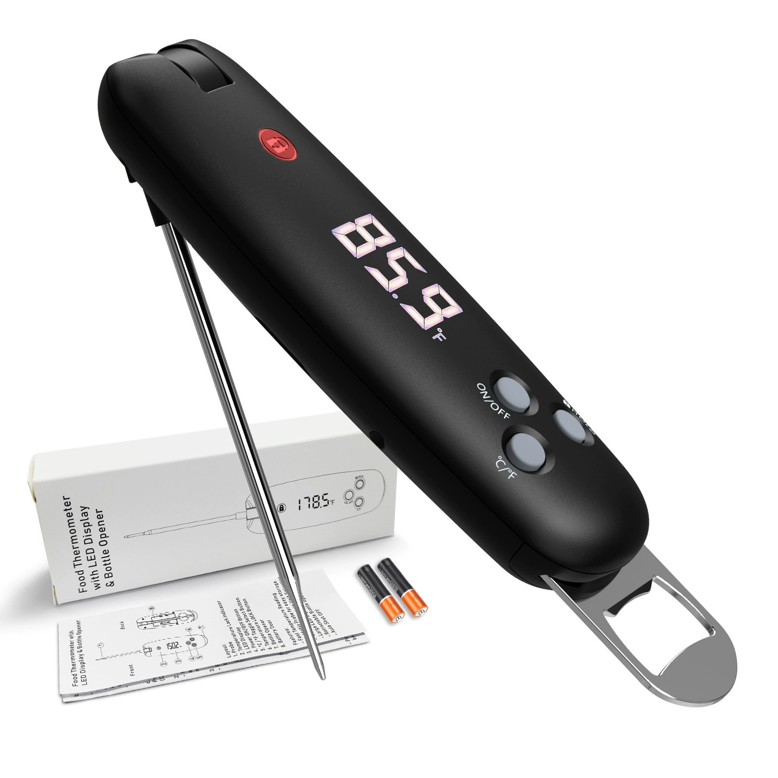 Кухня Кулинария Открытый барбекю пищевой термометр LED HD дисплей складной термометр с телескопической открывалкой для бутылок