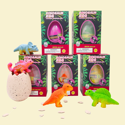 Puzzle dinosaur egg broken shell cartoon dinosaur soaked in water and enlarged and expanded dinosaur hatching egg children's simulation toy cross-border
