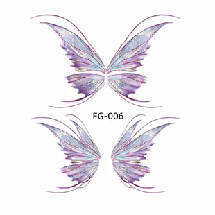 Glitter Glitter Gradient Butterfly Wings Tattoos Facial Stickers for Kids Eye Makeup DIY Stickers Fish Scale Show