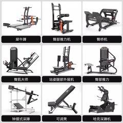 商用多功能腿屈伸訓練器臀沖臀橋機站姿腿部外展機犀牛蹲健身器材
