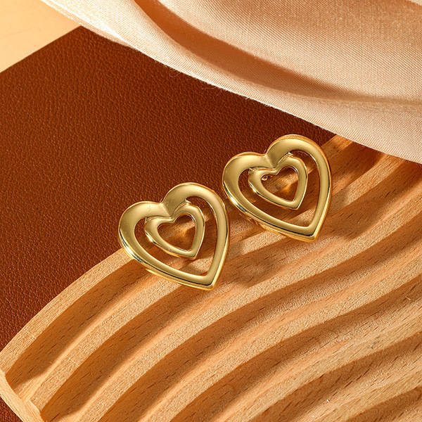 Brand geometric earrings stainless steel with pigtail
