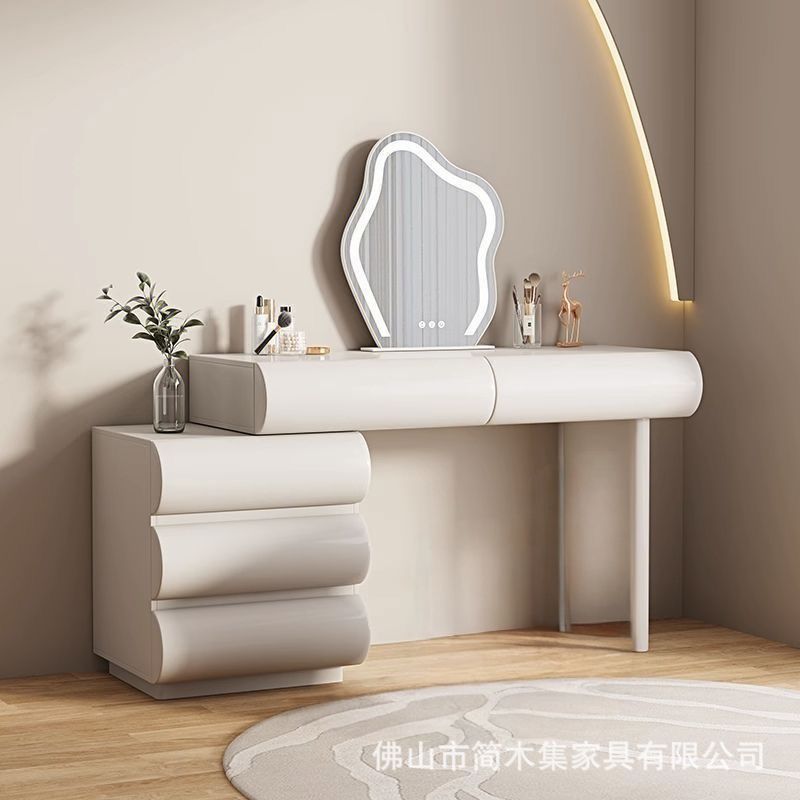 크림화이트 55 3단 서랍장 + 110 테이블 + 거울