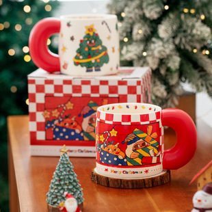 Christmas Cup Ceramic Mug High Color Value Water Cup Home Coffee Cup Birthday Gift Girl Accompanying Gift Box