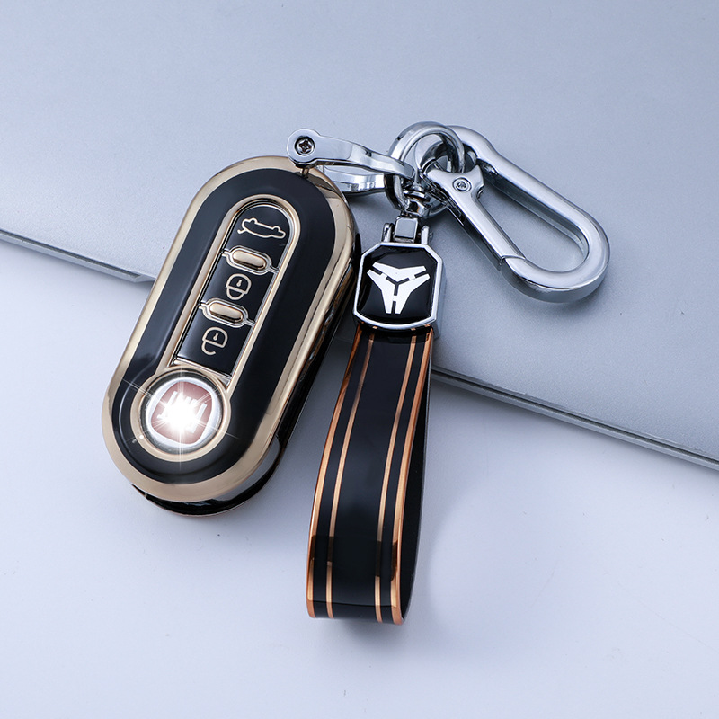Funda llave plegable Fiat de 3 Llaves aplicable 500 Boyue Bravo Feixiang Iveco Golden Edge car key case