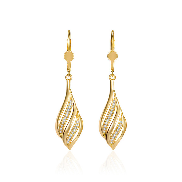 elegant cute earrings with zircon drop-shaped