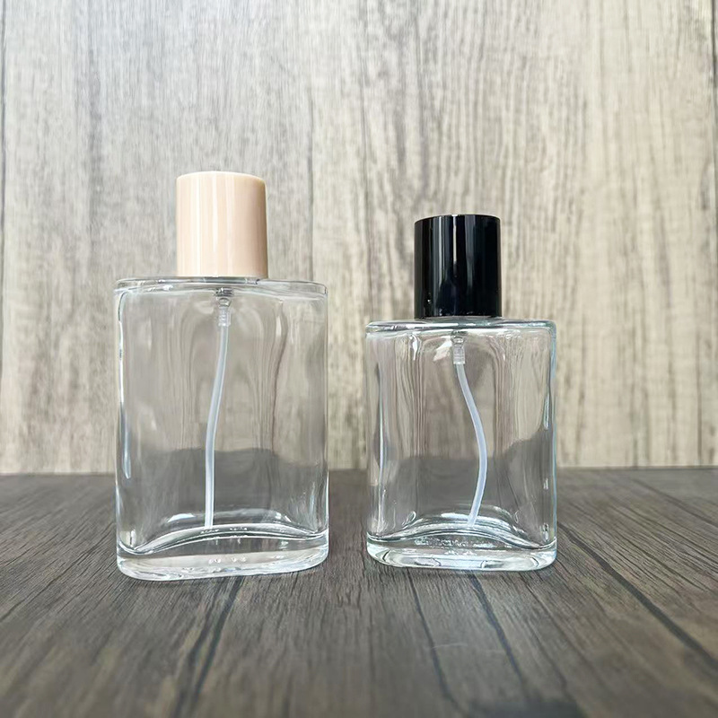 现货B105-30/50ml透明款螺口扁平香水玻璃展示瓶喷雾空瓶子分装瓶