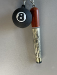 纯手工制作迷你台球杆 个性台球杆巧克笔 真球杆比例制作 钥匙链