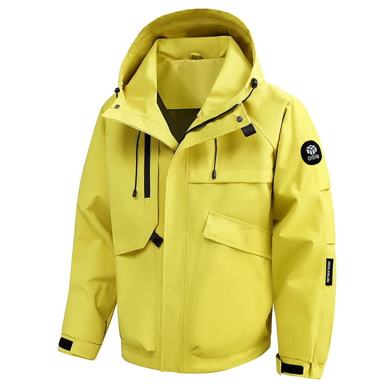 Уличная однослойная тонкая куртка с воротником-стойкой, мужская одежда для альпинизма с капюшоном, походная куртка для кемпинга, рабочая одежда, водоотталкивающая