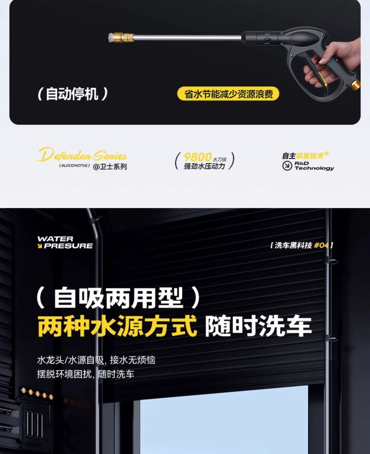 Guide Car High-Pressure Water Pump for Home Use 220V High-Power Car Wash Gun Powerful Car Washer