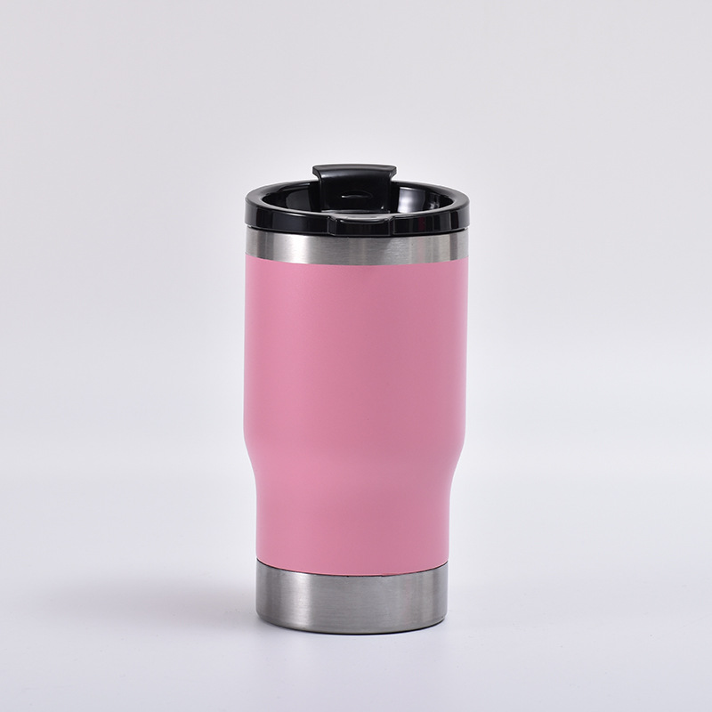 Transfronterizo 14oz al aire libre portátil tanque de frío de doble capa de pulverización de vacío taza de aislamiento de plástico creativo auto-construido abridor de botellas de vidrio de cerveza