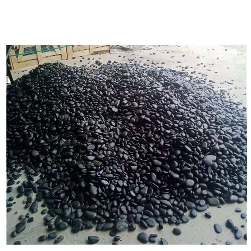 Factory-wholesale black pebbles for garden landscapes, fish tank substrates, decorative landscaping, and paving/rain flower stone applications.