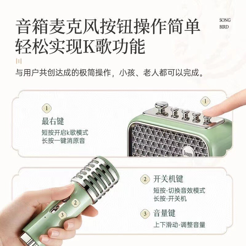 Divoom点音东方青鸾二代新款K歌音响蓝牙音箱唱歌话筒音响一体麦|undefined