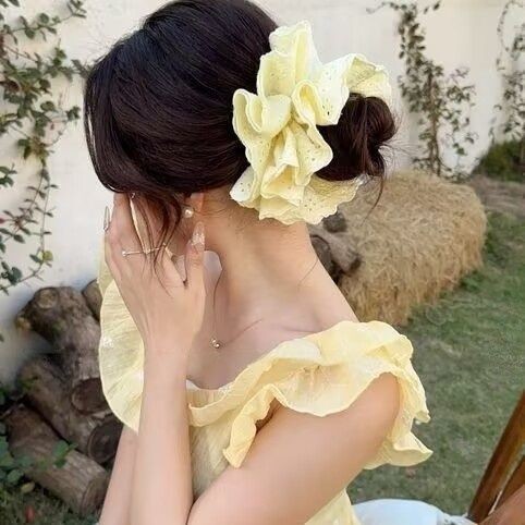 高級版は4層の甘いレースのヘアゴムを使用しており、優しい気質と大きなレースのヘアゴムと妖精の頭の花が特徴です。|undefined