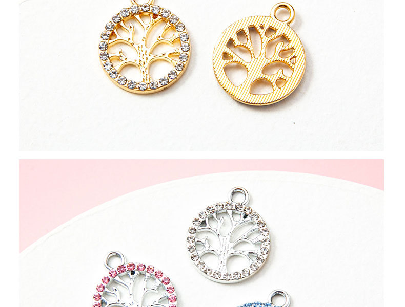 10 PCS/Package Alloy Rhinestones Tree Pendant Simple Style display picture 2
