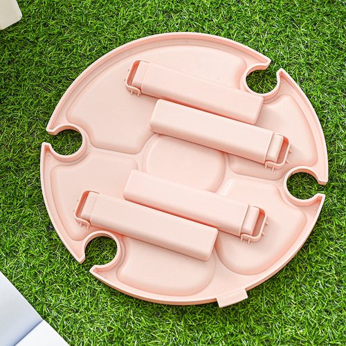 Portable plastic foldable outdoor sand table snack red wine cup holder for outdoor parties and wine cups