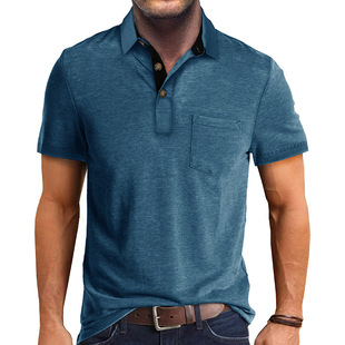 2024 Summer men's short-sleeved lapel T-shirt men's polo shirt top polo 