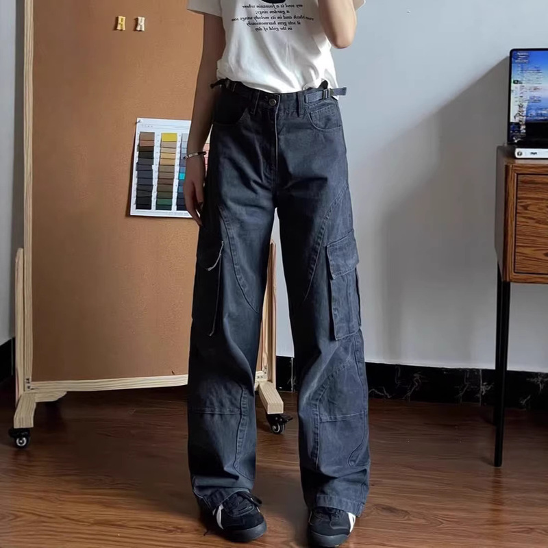 American Retro High Street Workwear Pants for Men, Straight Wide-Leg Casual Pants, New Fashion Trendy Versatile Denim Trousers American Retro High Street Workwear Pants for Men, Straight Wide-Leg Casual Pants, New Fashion Trendy Versatile Denim Trousers