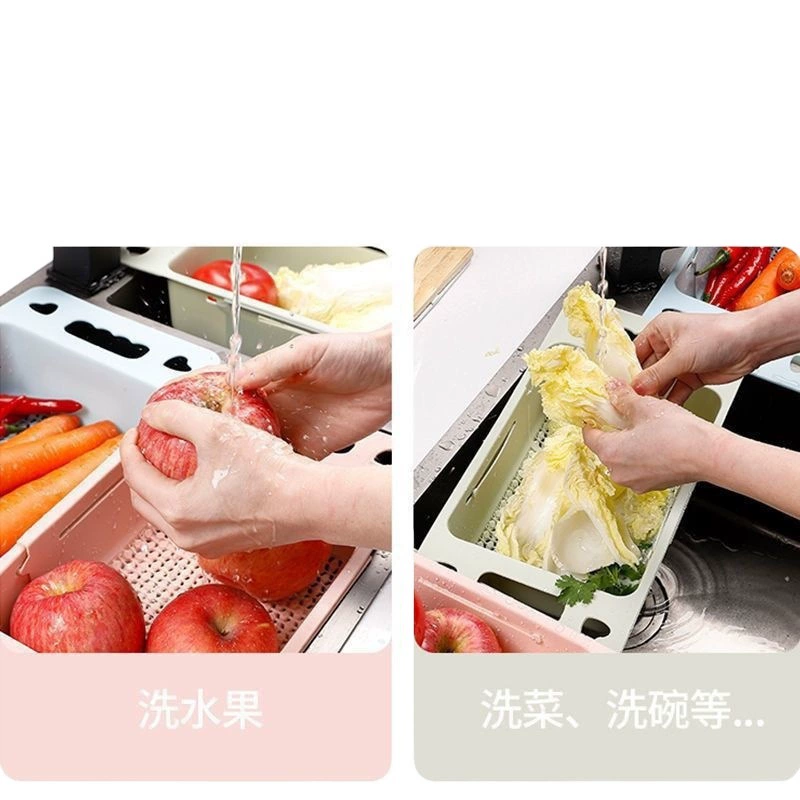 Retractable drain rack Kitchen supplies Plastic storage rack Household vegetable dish storage rack Dip basket factory
