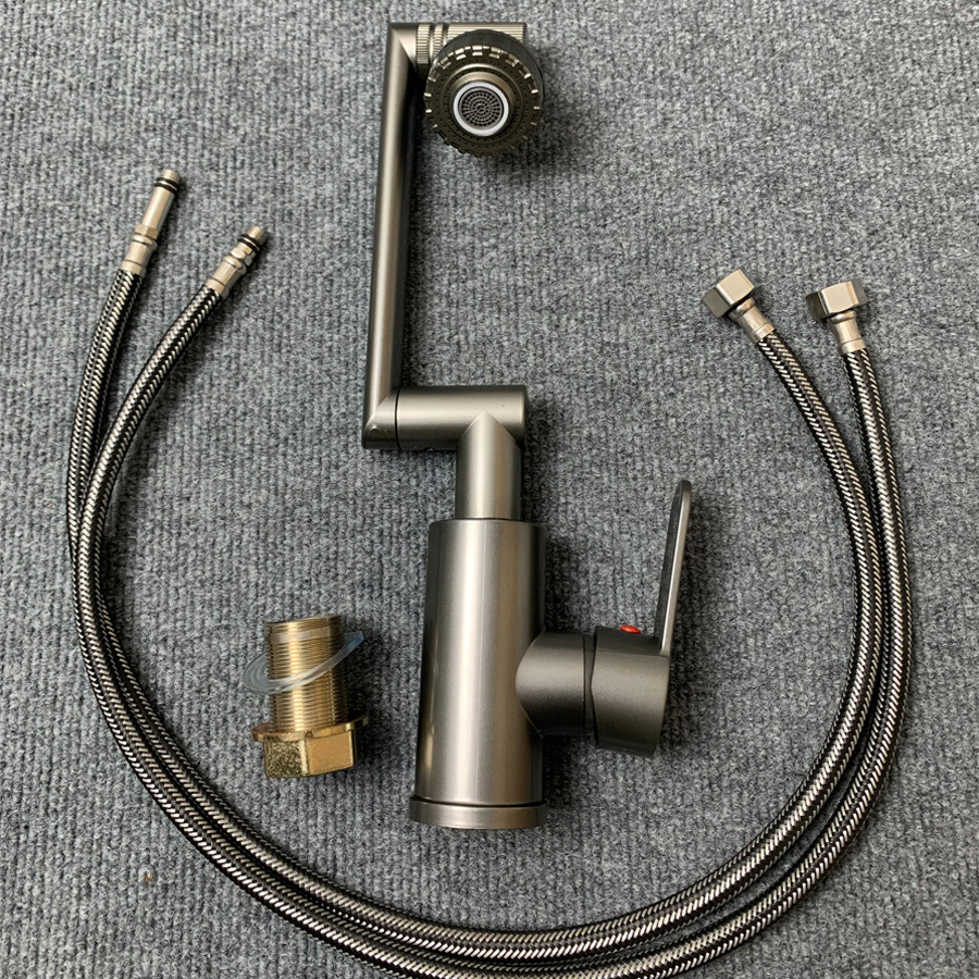 Cross-border Lucky Cat Cuenca lavabo baño mueble de baño caliente y fría de doble uso del grifo brazo mecánico rotación Universal