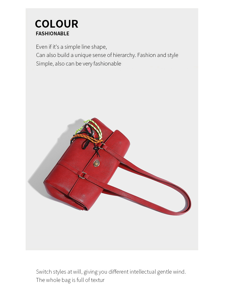 Grote capaciteit enkele schouder oksel met high-end gevoel, kralenhanger voor woon-werkverkeer, modieuze en veelzijdige handheld_voghion.com