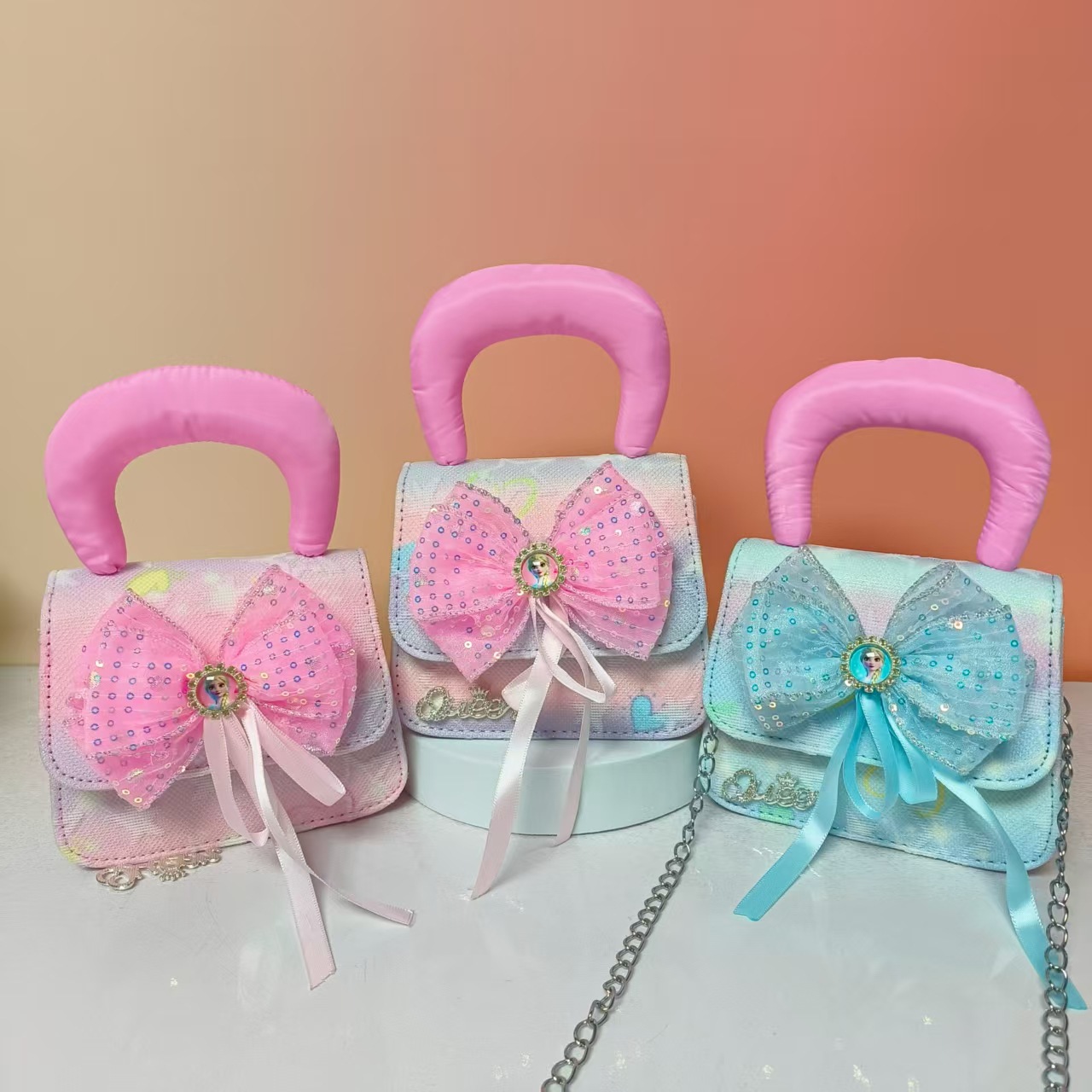 Bolso de princesa portátil de perlas, arco de encaje, bolso de hombro, bolso de cadena, bolso de cambio de Año Nuevo.