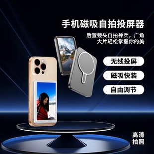 A Must-Have Selfie Projector for Internet Celebrities to Live Broadcast. It Is Magnetically Attached and Can Be Installed in Seconds. the Rear Lens Can Be Used to Take Movie-Quality Pictures