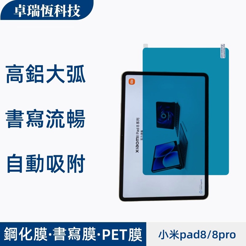 适用小米pad8pro平板防尘网透明镜头膜书写膜PET膜大弧高清钢化膜|undefined