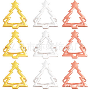 Hot Selling Hotel Christmas Hollow Tree Napkin Ring Metal New Napkin Buckle Napkin Ring Decoration Manufacturer Wholesale
