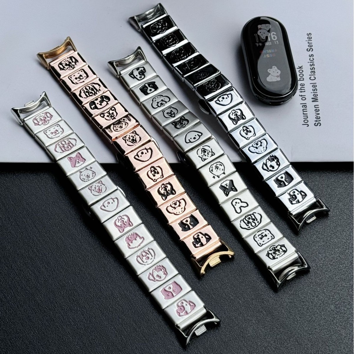 Suitable for Xiaomi Watch/Bracelet Mi10/8/9Pro Redmi Watch54 Metal Square Cute Puppy Strap