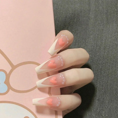 Wearable nail beauty sticker nail sticker false nail finished detachable love heart peach heart nail sticker X17