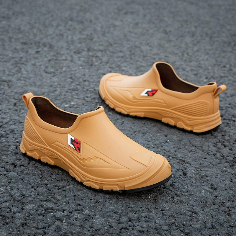 Трансграничные мужские резиновые сапоги, короткая модная удобная уличная резиновая обувь, водонепроницаемые Нескользящие износостойкие резиновые сапоги с низким вырезом для дождливых дней. Внешняя торговля