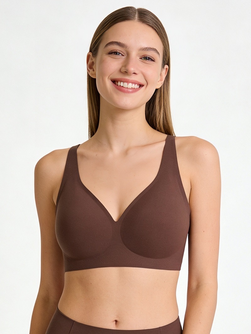 Comfortable Deep V Bra For Women Plus Size Seamless Soft Support_voghion.com